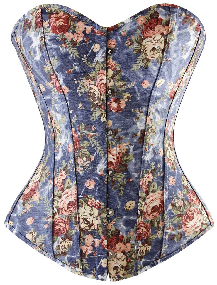 Strapless corset, Floral Fantasy Burlesque Corset, Floral Fantasy Corset, #M892