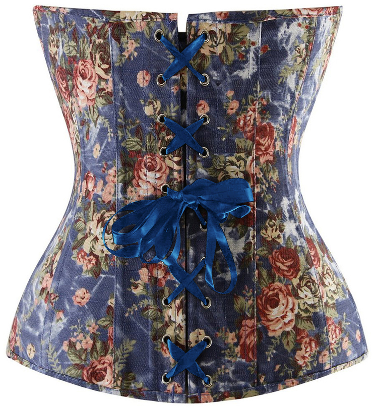 Strapless corset, Floral Fantasy Burlesque Corset, Floral Fantasy Corset, #M892