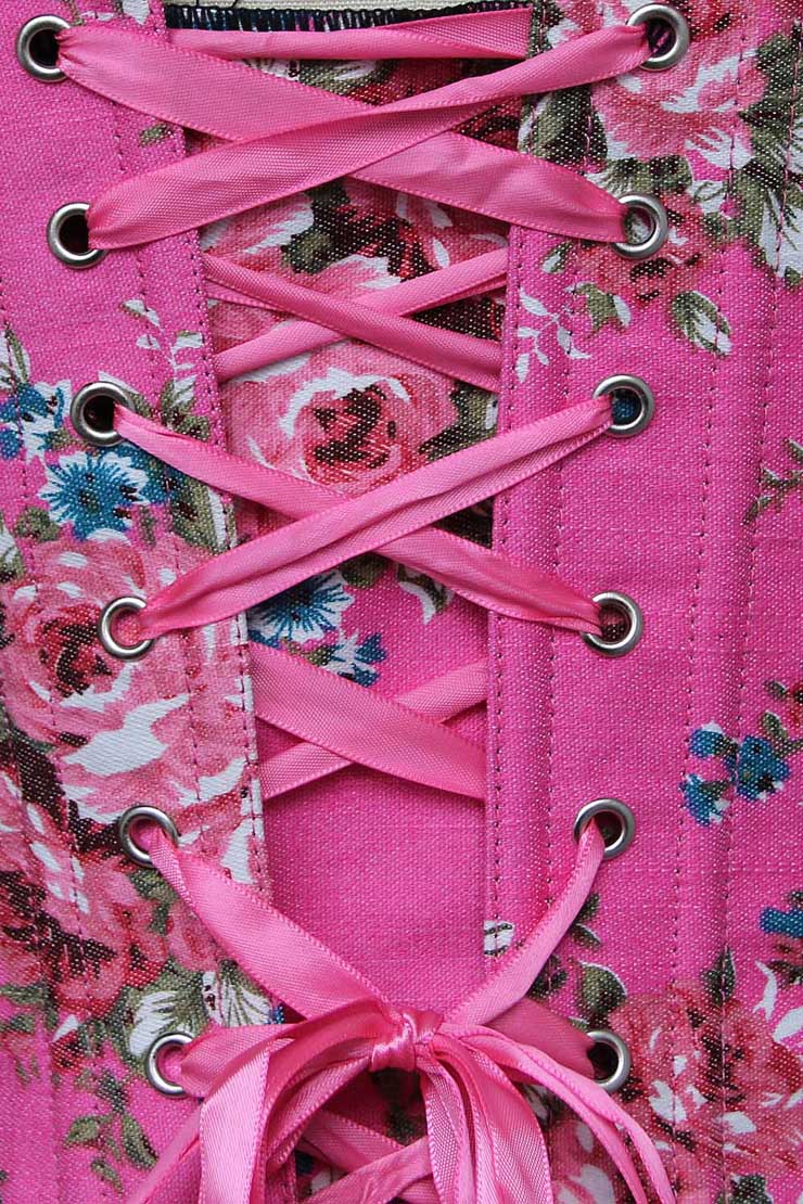 Floral Fantasy Pink Corset, Floral Fantasy Burlesque Corset, Floral Fantasy Corset, #M1343