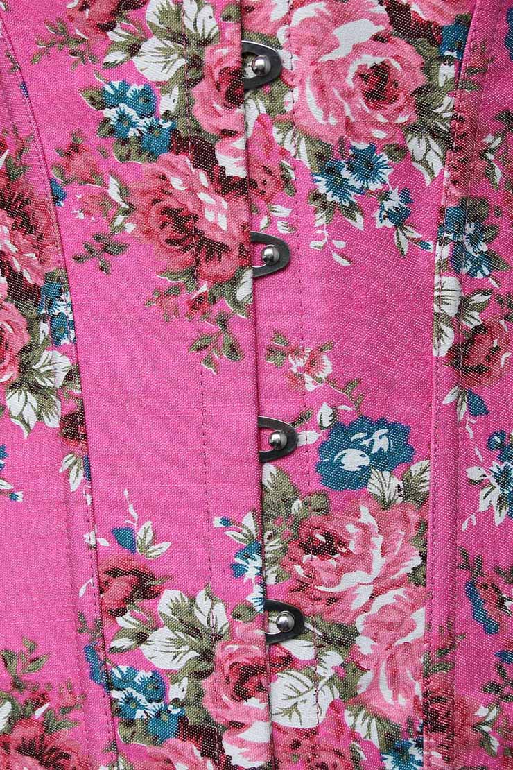 Floral Fantasy Pink Corset, Floral Fantasy Burlesque Corset, Floral Fantasy Corset, #M1343