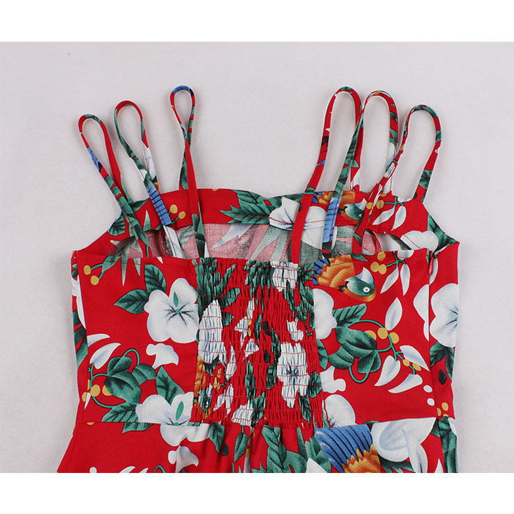 Lovely Floral Print Dress, Floral Print Cocktail Party Dress, Fashion Casual Office Lady Dress, Sexy Swing Dress, Plus Size Dress, Sexy OL Dress, Cocktail Party Dresses for Women, Sexy Spaghetti Straps Dress for Women, #N20274