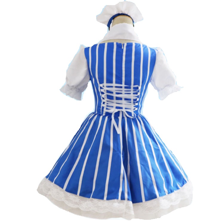 Traditional House Maid Costume, French Maide Costume, 2 Piece Maiden Cosplay Costume, Black and White Maid Costume, Halloween Maid Cosplay Adult Costume, Medieval Pastoral Outfit, #N21269