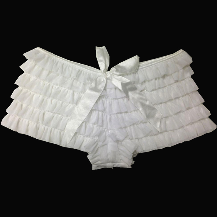 Ruffle Panty, White Ruffle Panty, Sexy Frilly Panty, #N7973. 