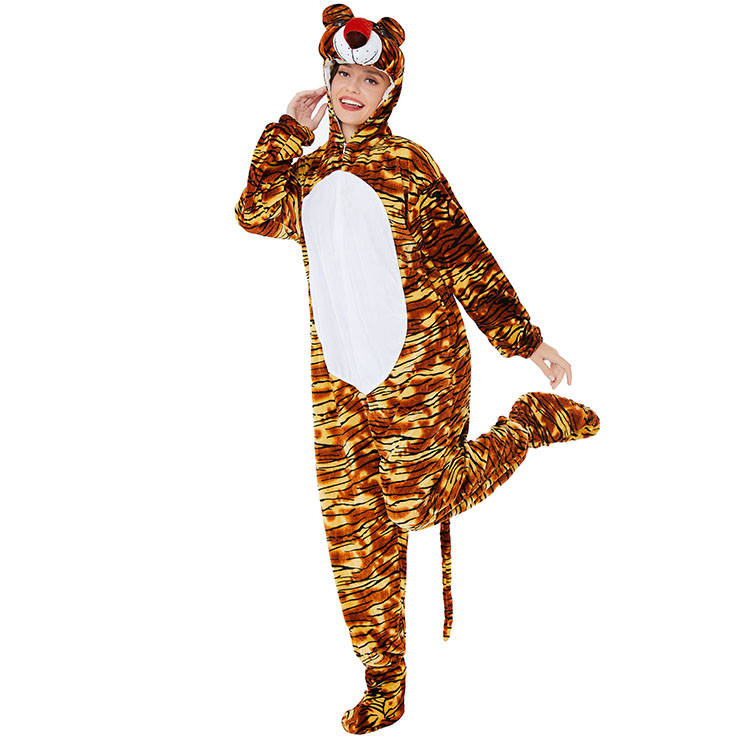 Unisex Funny Bear Furry Animal Circus Bodysuit Cosplay Pajamas Halloween Costume N22305