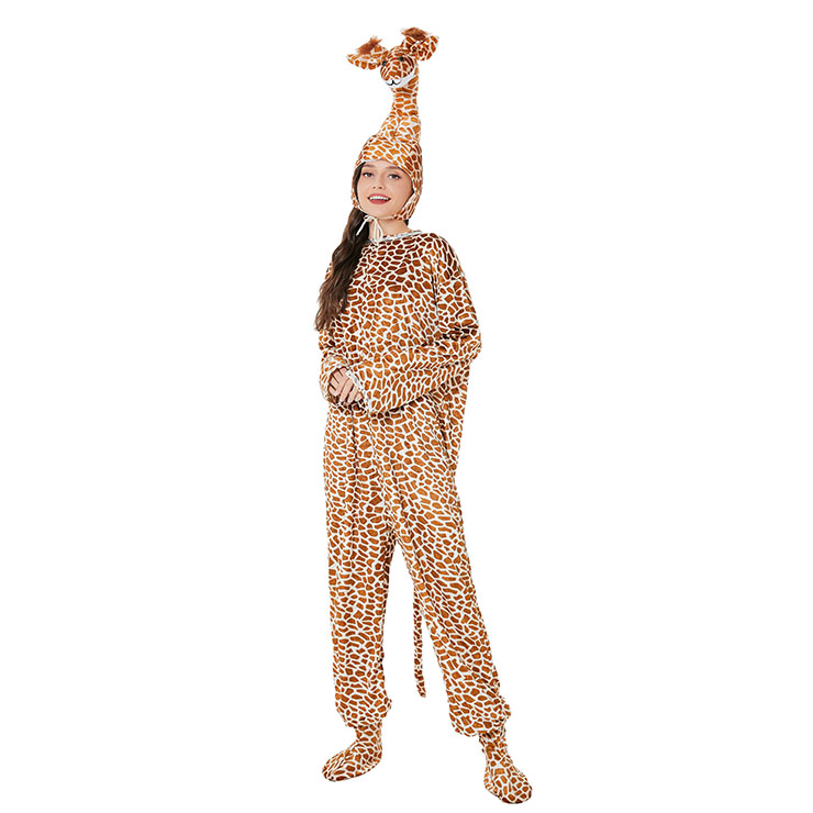 Brown Animal Giraffe One-piece Pajamas, Exclusive Monster Costume, Exclusive Halloween Monster Costume,Monster Halloween Costume, Funny Furry Monster Costume, Monster Halloween Costume, Circus Girl Clown Cosplay, #N22304
