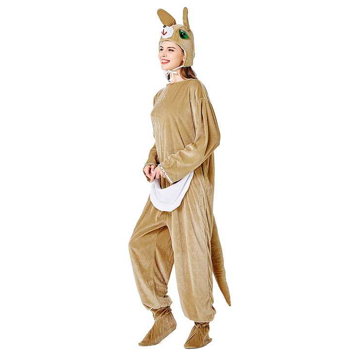 Animal Kangaroo One-piece Pajamas, Exclusive Monster Costume, Exclusive Halloween Monster Costume,Khaki Monster Halloween Costume, Funny Furry Monster Costume, Monster Halloween Costume, Circus Girl Clown Cosplay, #N20732