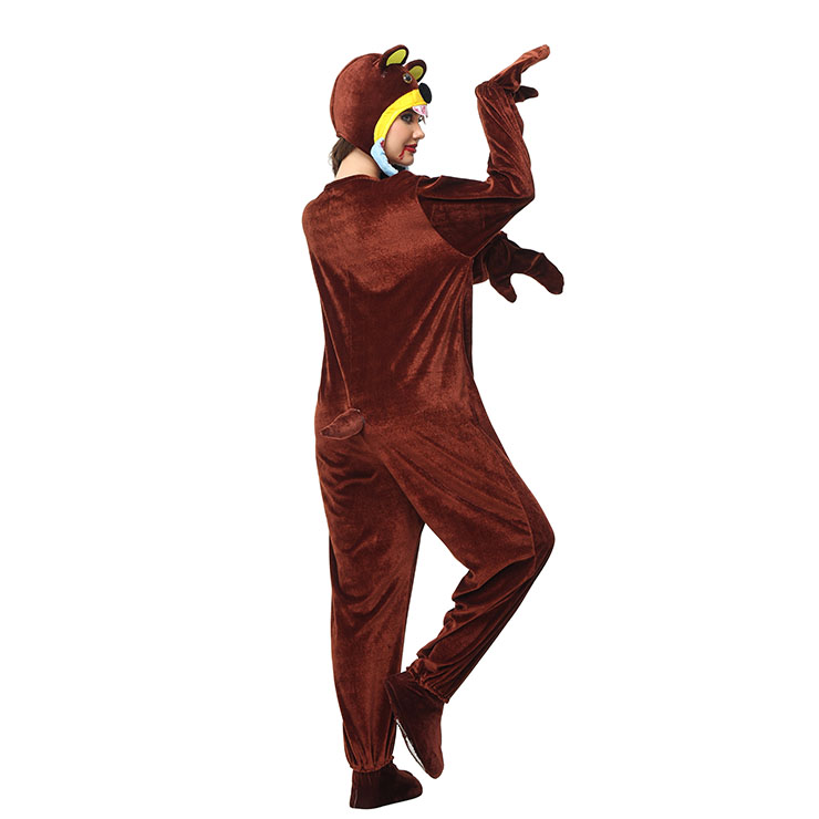 Man-eater Bear Animal One-piece Pajamas, Exclusive Monster Costume, Exclusive Halloween Animal Costume, Animal Halloween Jumpsuits Costume, Funny Furry Animal Costume, Long Sleeve Zipper Jumpsuits Costume,#N23244