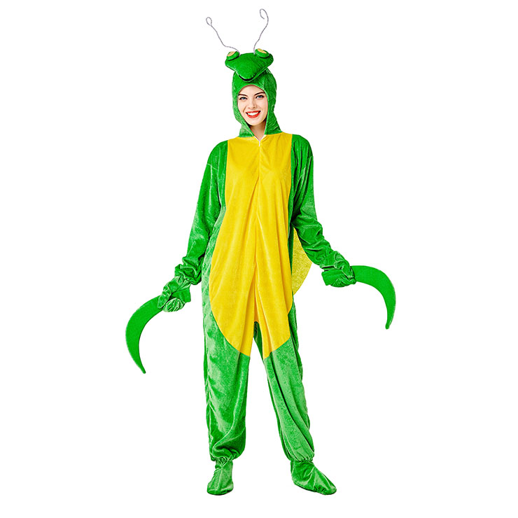 Animal Razor Mantis One-piece Pajamas, Exclusive Monster Costume, Exclusive Halloween Monster Costume,Monster Halloween Costume, Funny Furry Monster Costume, Monster Halloween Costume, Circus Girl Clown Cosplay, #N20733