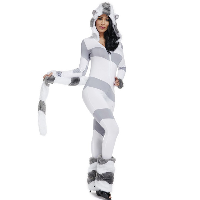 Exclusive Zebra Monster Costume, Exclusive Halloween Monster Costume, White and Black Monster Halloween Costume, Funny Furry Monster Costume, Monster Halloween Costume, Circus Girl Clown Cosplay, #N18471