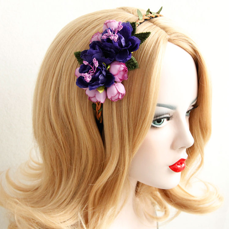 Girly Flower Wreath Wedding Party Hair Hoop J12837