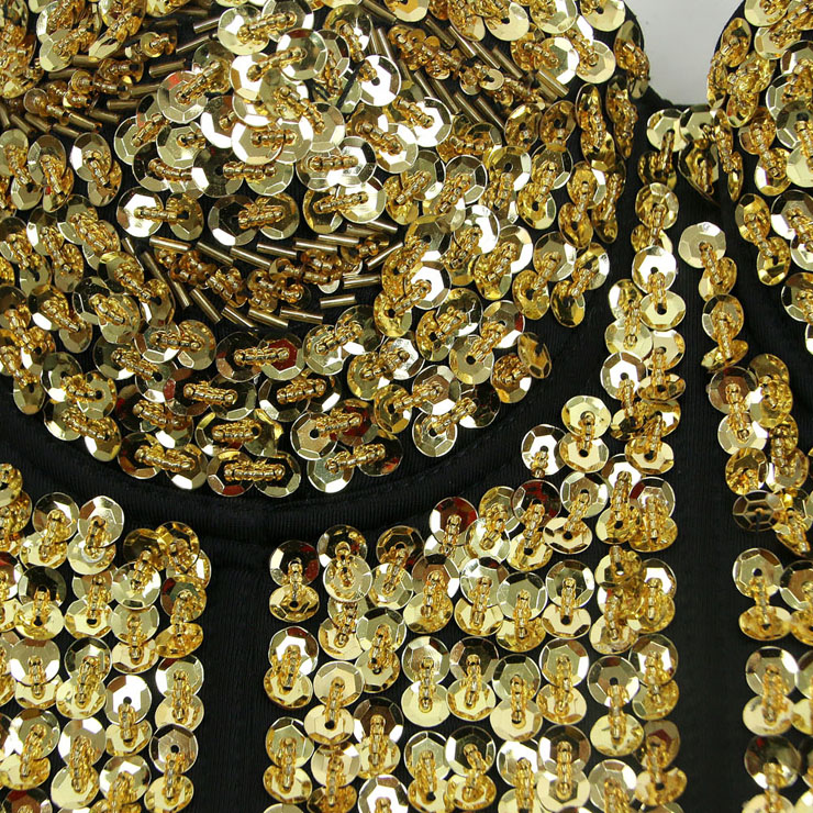 Gold Sequin Bralette Corset Crop Top, Sequin Bralette Corset Crop Top, Gold Sequin Studded Sweet Heart Top, #N7193