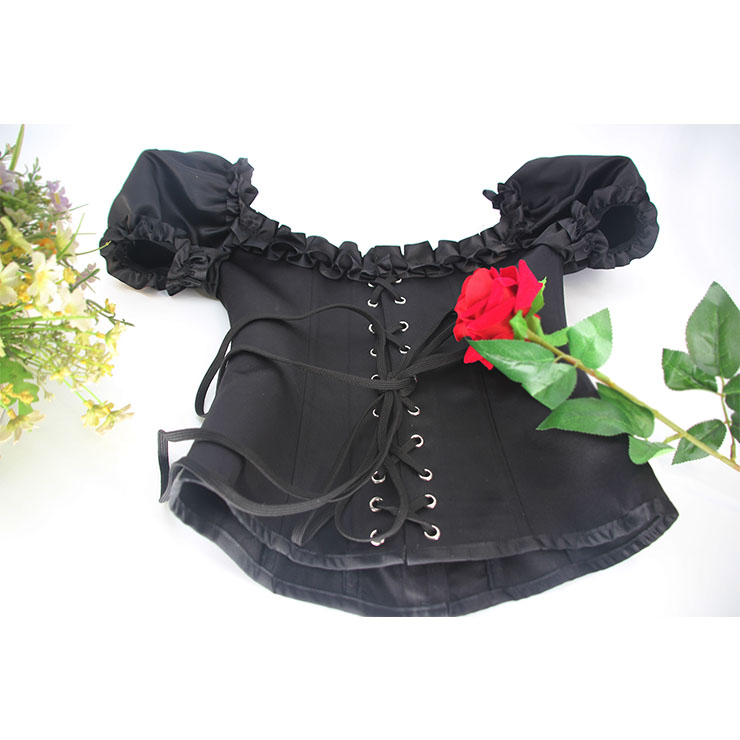 Vintage Gothic Corset, Gothic Boned Overbust Corset, Sexy Strapless Bodyshaper Corset, Vintage Gothic Retro Overbust Corset, Steampunk Cosplay Party Corset, Steampunk Halloween Corset, #N21767