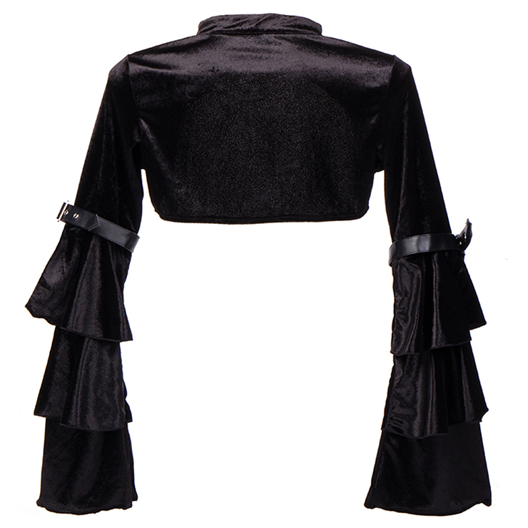 Gothic Black Shrug Bolero, Steampunk Corset Jacket, Victorian Costume, Gothic Costume, #N12747