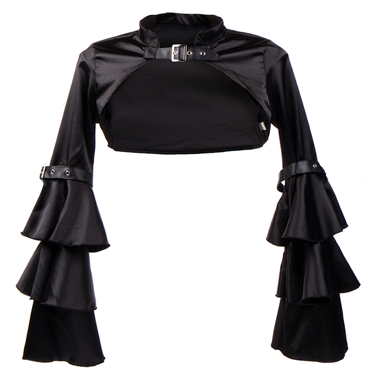 Gothic Black Shrug Bolero, Steampunk Corset Jacket, Victorian Costume, Gothic Costume, #N12899