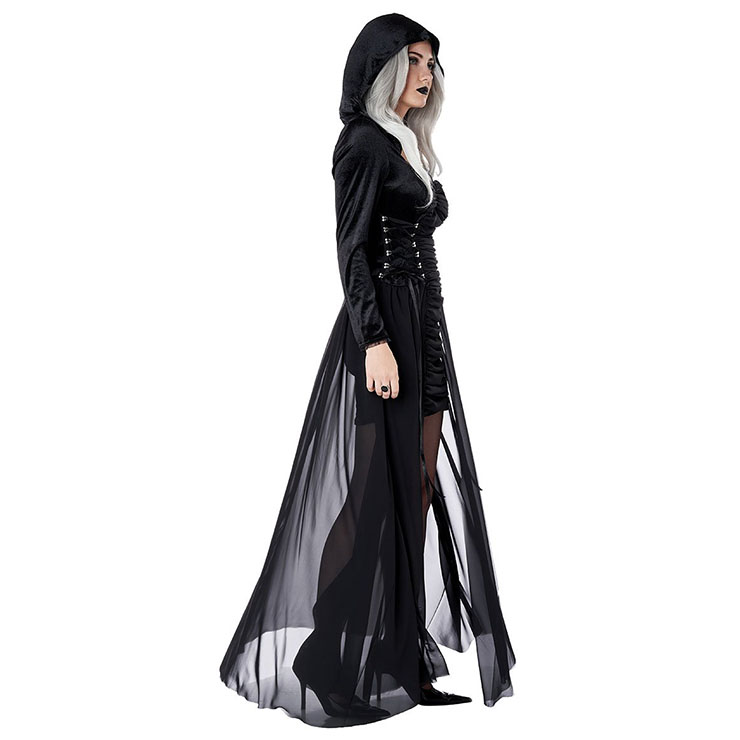 Sexy Gothic Vampire Costume, Ghost Role Play Costume, Classical Adult Ghost Halloween Costume, Deluxe Ghost Dress Costume, Vampire Masquerade Costume, Gothic Vampire  Adult Cosplay Costume, #N22592