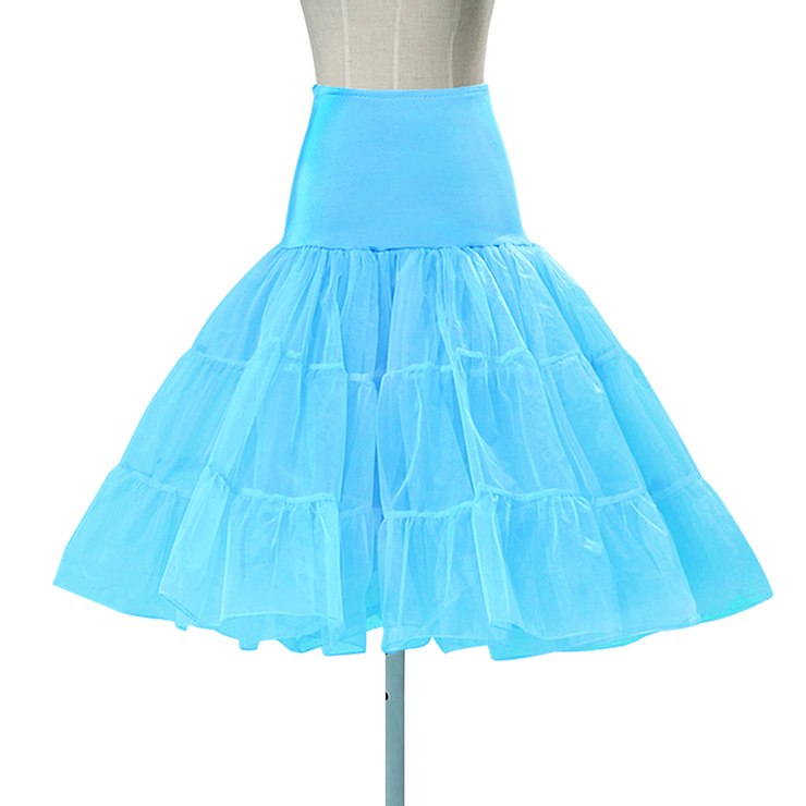 Sexy Azure Skirt Petticoat, Fashion Azure Skirt, Cheap Ladies Tulle Petticoat, Party Dress Petticoat, Plus Size Petticoat, #HG11257