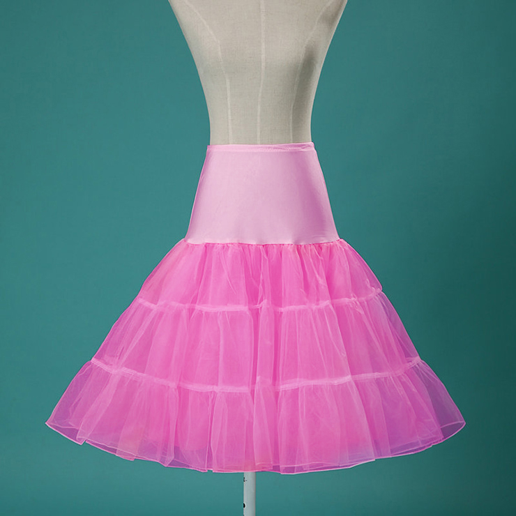 Sexy Pink Skirt Petticoat, Fashion Pink Skirt, Cheap Ladies Tulle Petticoat, Party Dress Petticoat, Plus Size Petticoat, #HG11252