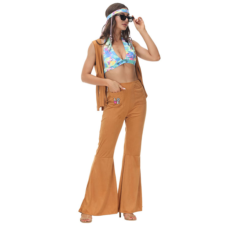 1960s Adult Hippie Hottie Disco Dancing Costume, Hippie Theme Party Dacing Costume,Women