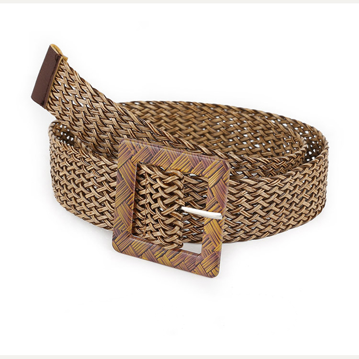 Luxury Hollow Out Waist Belt, Khaki All-match Waist Belt, Vintage Waist Belt Khaki, Braided Waist Belt for Women, Fashion Dress Waist Belt, Fashion Girdle for Women, #N17937
