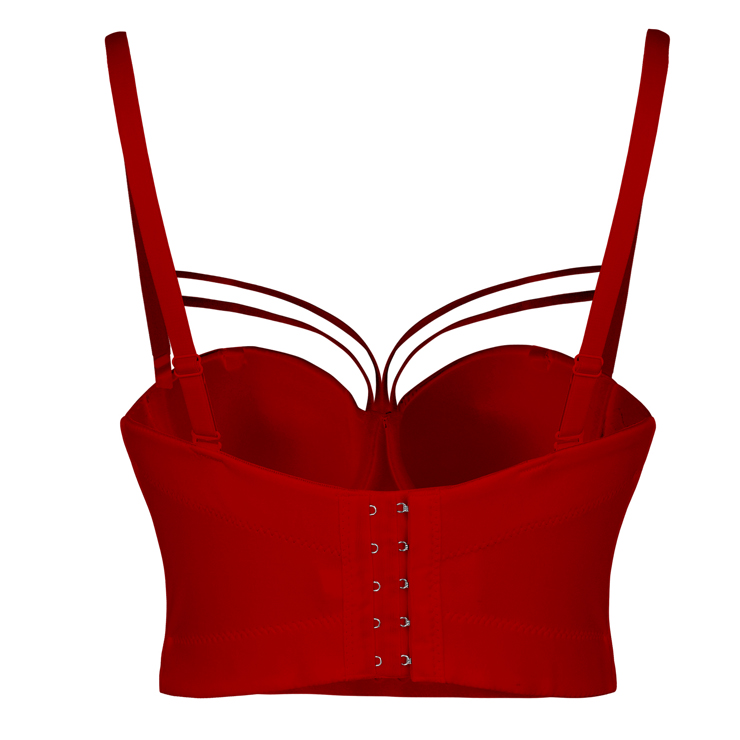 Sexy Pure Red Bra Top, B Cup Bustier Bra, B Cup Bustier Bra for Women, Sexy Red Clubwear BraCrop Top, Hot Red Crop Top, #N18722
