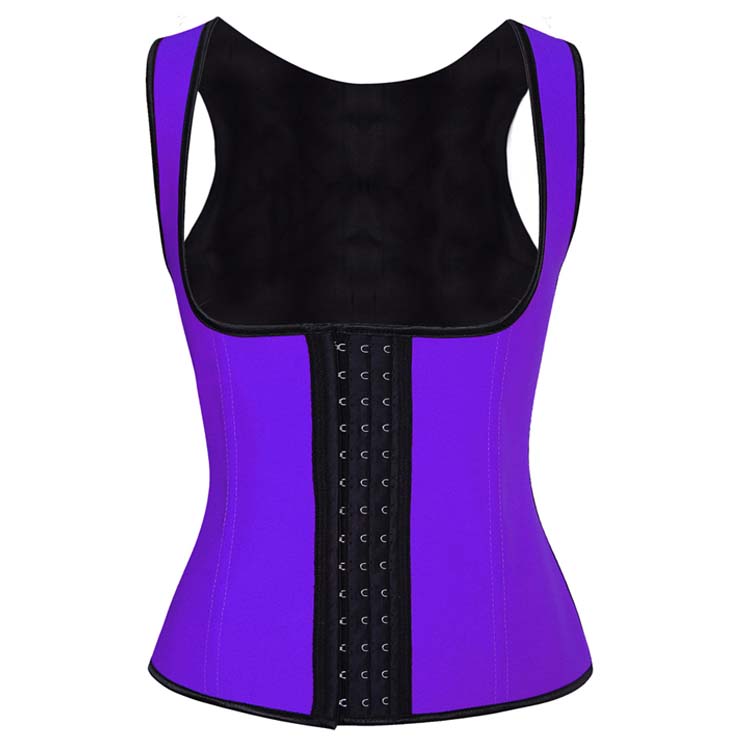 Purple Steel Bone Vest Corset, Latex Underbust Corset, Purple Underbust Corset, Women