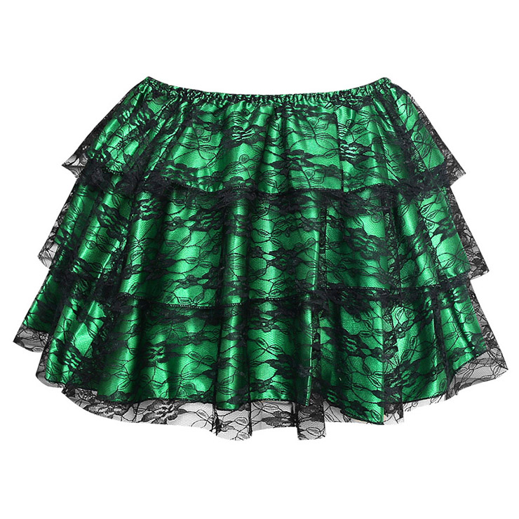 Green mini Skirt, sexy Skirt, Petticoat, Corsets Skirt, #HG1898