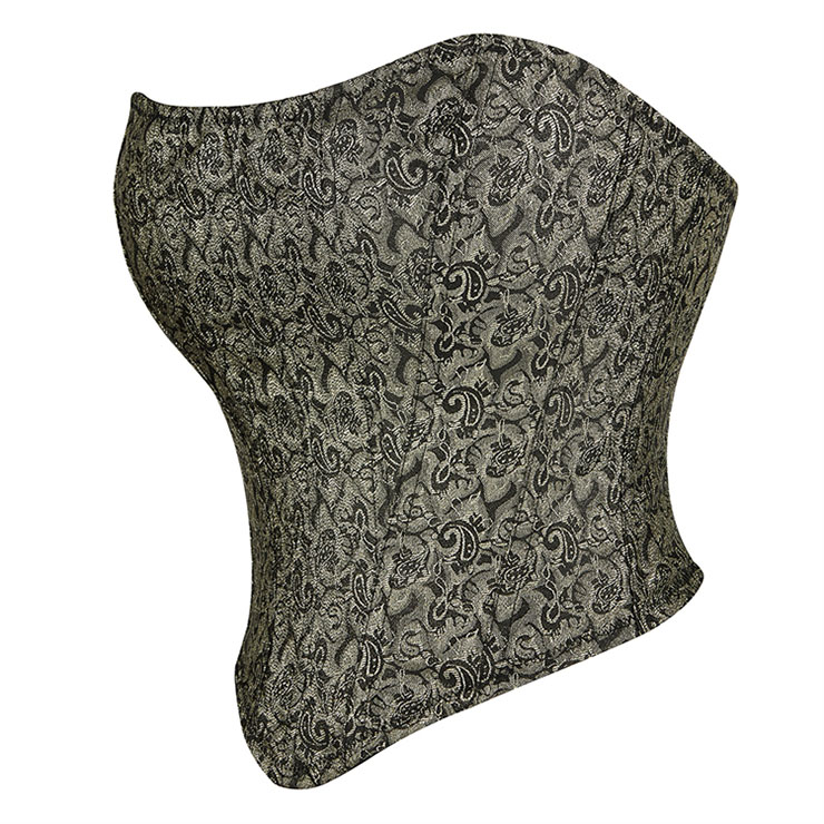 Sexy Underbust Corset, Sexy Overlay Underbust Corset, Floral Gothic Corset, Retro Floral Fantasies Backless Strapless Steel Boned Underbust Corset#N22405