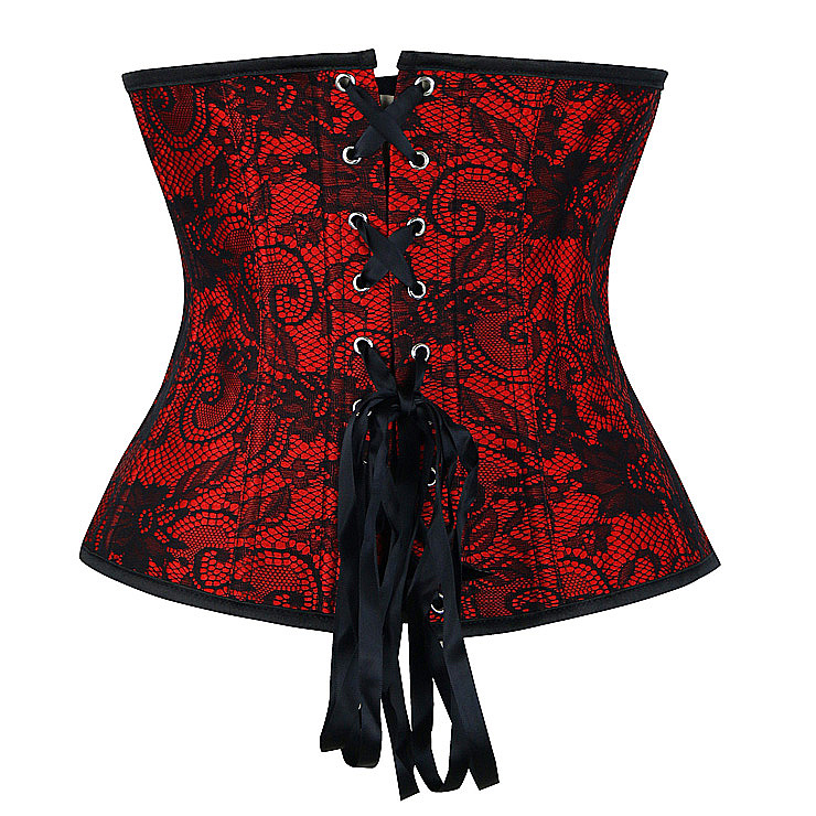 Lace Overlay Satin Underbust Corset N8393