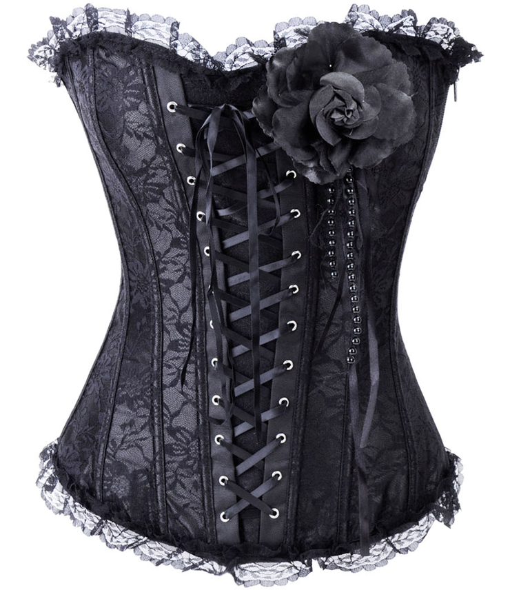 Lace-Up Corset With Flowers M5211