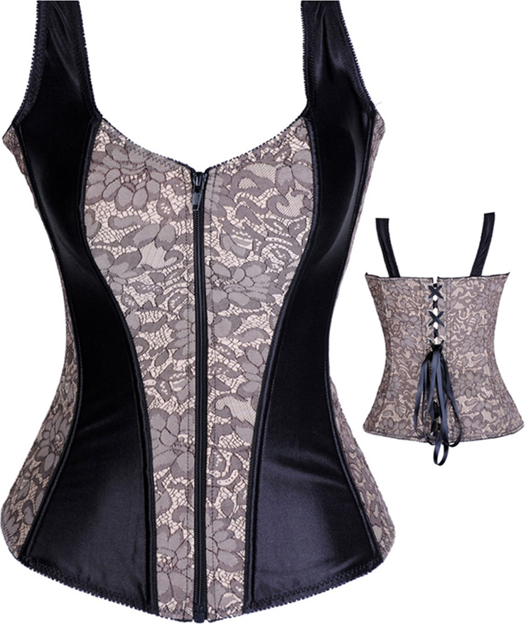 Lace and Satin Halter Corset N5247