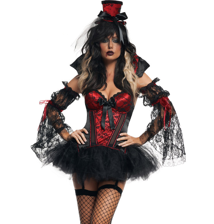 Vamp Bustier Set, Girl Vampire Costume, Girl Vampire Halloween Costume, #N1885