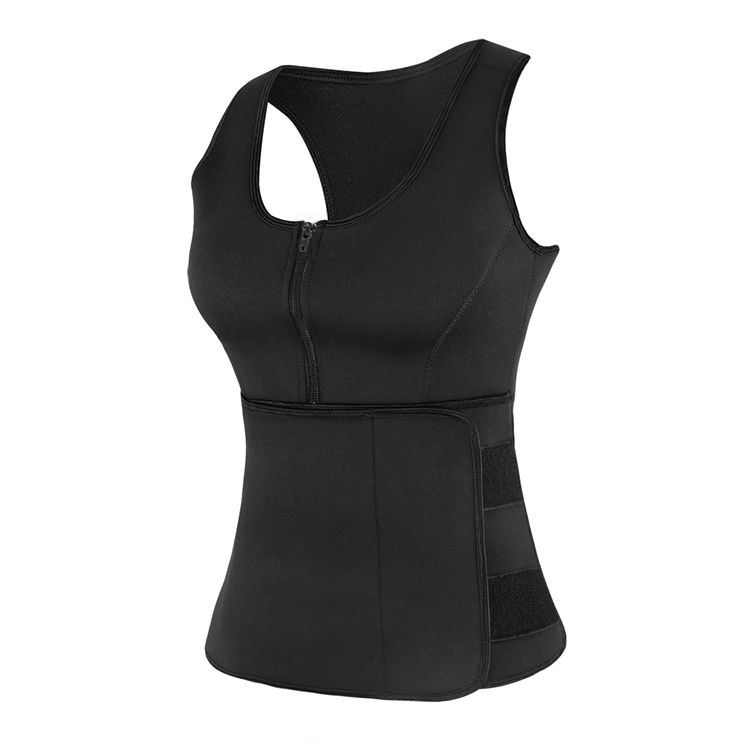 Latex Black Waist Training Vest Corset with Girdles N12315