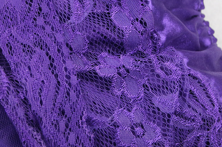 Dark Purple Long Mesh Bustle Skirt HG1926