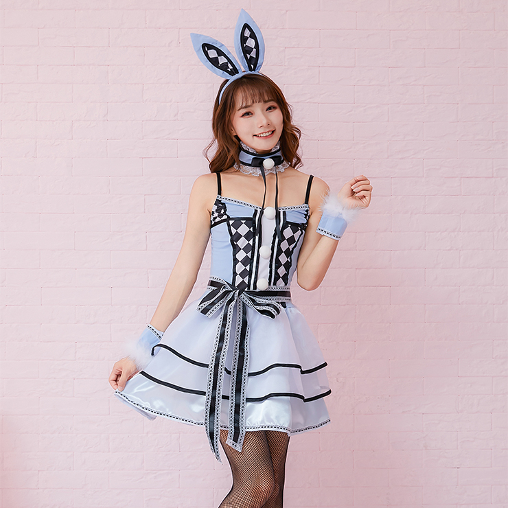 Sexy Bunny Girl Costume, Sexy Rabbit Costume, Cosplay Game Costumes, Adult Animals Braces Costume, Adult Rabbit Halloween Costume, #N19476