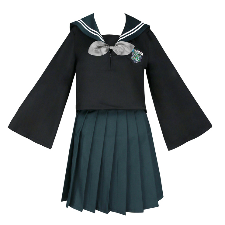 School Girl Costume, HP JK Uniform Costume, Schoolgirl Costume, School Girl Adult Costume, Japan School Uniform Cosplay Costume, the Snake Academy JK Uniform, #N18898