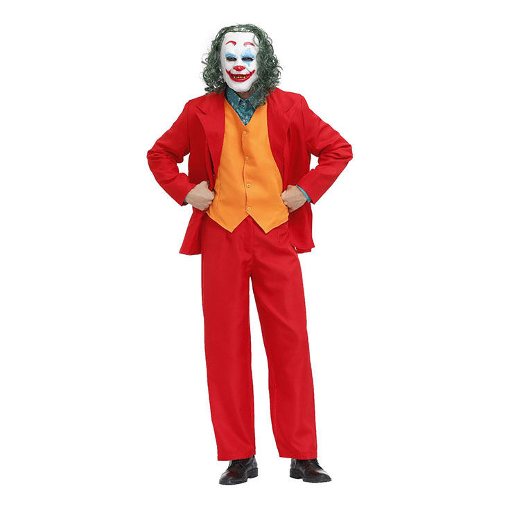 Men's Deluxe Joker Movie Suit Adult Halloween Cosplay Costume Complete ...