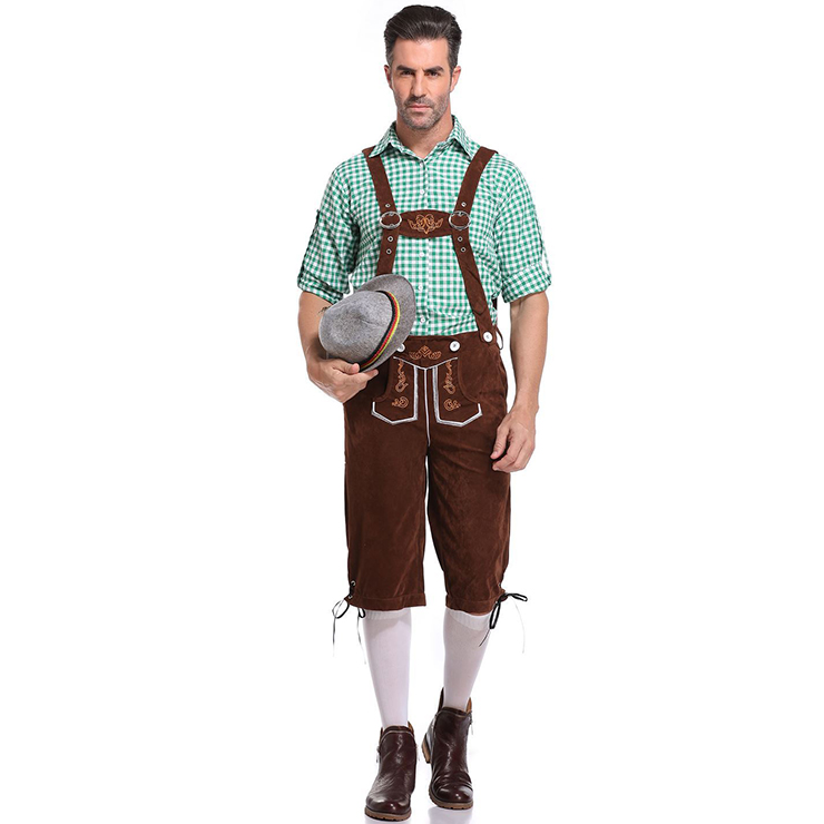 Men's Deluxe Suspenders and Gingham Shirt Bavarian Oktoberfest ...