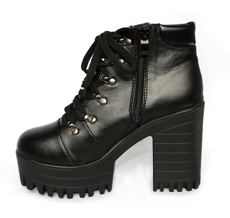 New Fashion Lace Up Chunky Heeled Ankle Boots SWB20203