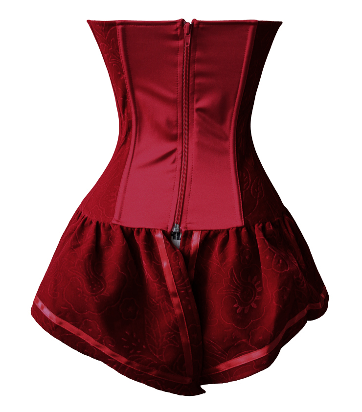 Palace Style Red Velvet Lace-up Corset with Skirt Christms N10894