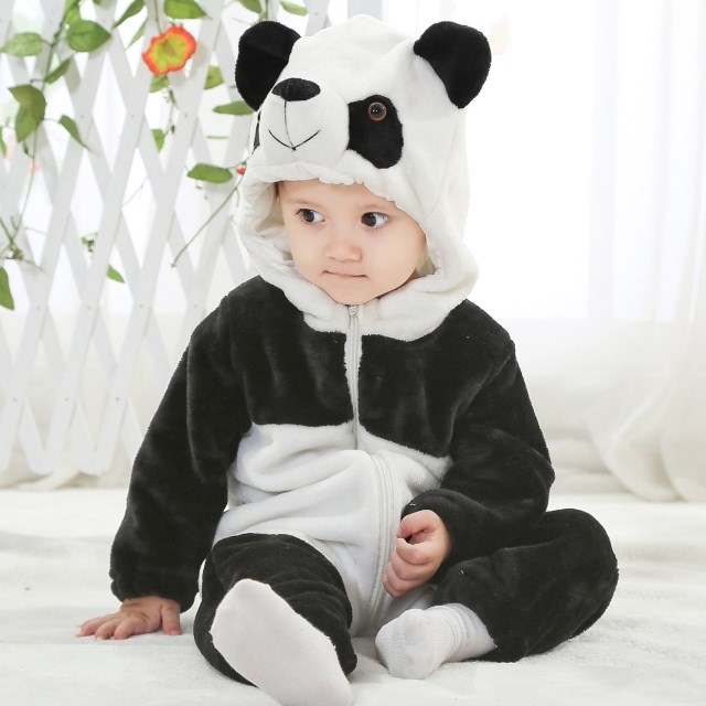 Baby Panda Romper Jumpsuit, Halloween Panda Costume Baby, Panda Climbing Clothes Baby, #N6267