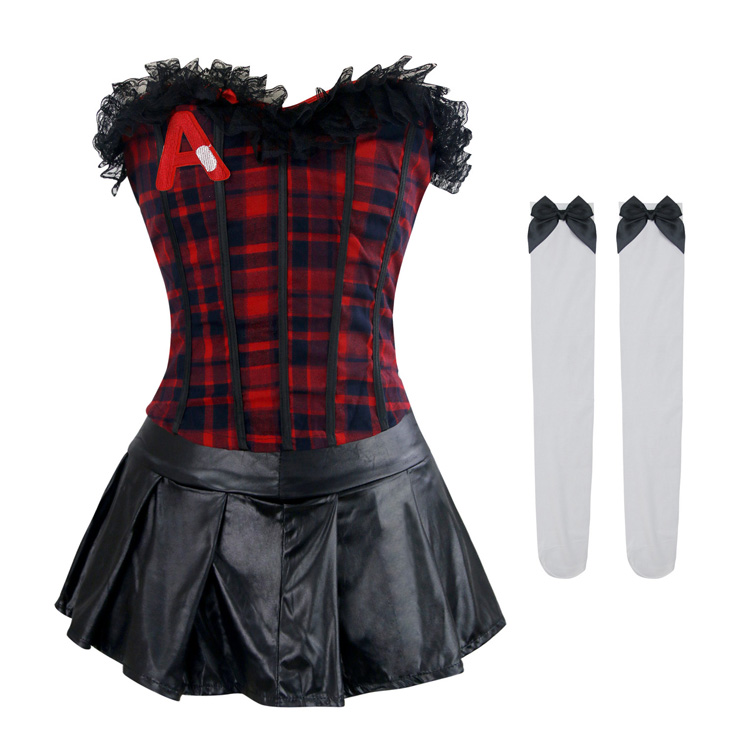 Peppy Schoolgirl Costume Kit, Preppy School Girl Costume Kit, Plaid Schoolgirl Kit, #N8203