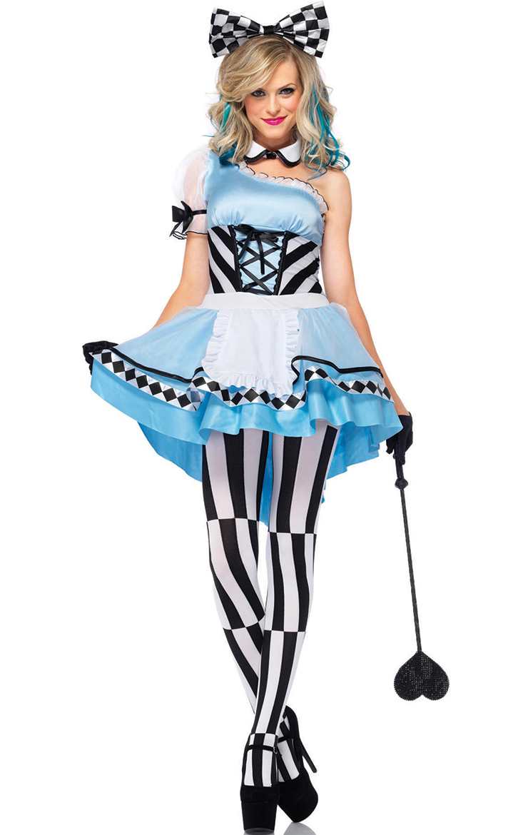 Psychedelic Alice Sexy Costume, Crazy Alice Costume, Psychedelic Alice in Wonderland Costume, Blue Wonderland Costume,#N9192