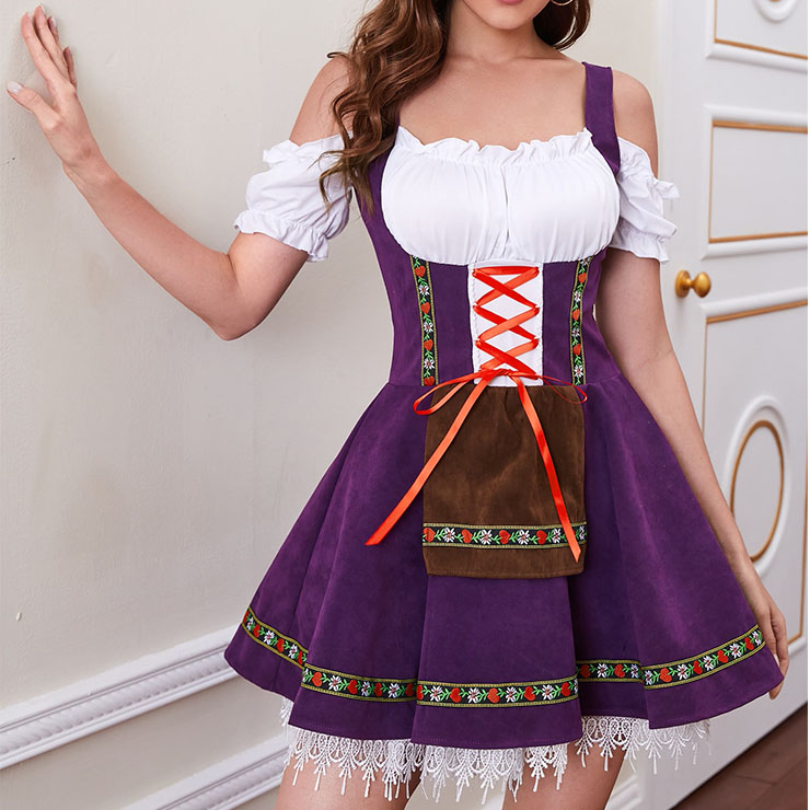 Women's Purple Adult Beer Girl Oktoberfest Serving Costume N222369