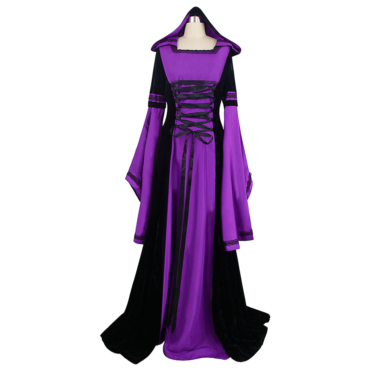 Purple Hooded Robe Costume N5678