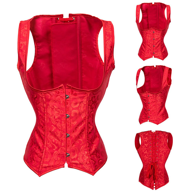 Brocade Underbust corset, Burlesque Pattern Underbust Corset, Brocade Waistcoat Corset, #N22365