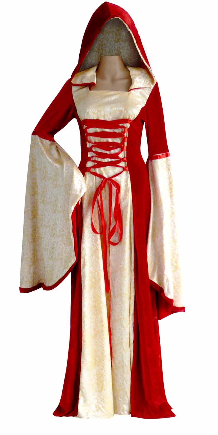 Red Hooded Robe Costume, Deluxe Red Hooded Robe, Deluxe Hooded Robe, #N4969
