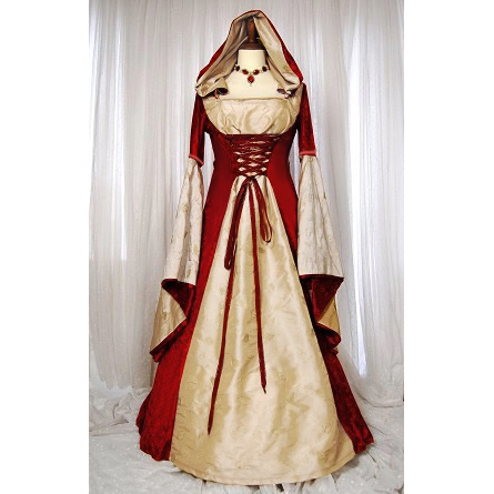 Red Hooded Robe Costume, Deluxe Red Hooded Robe, Deluxe Hooded Robe, #N4969