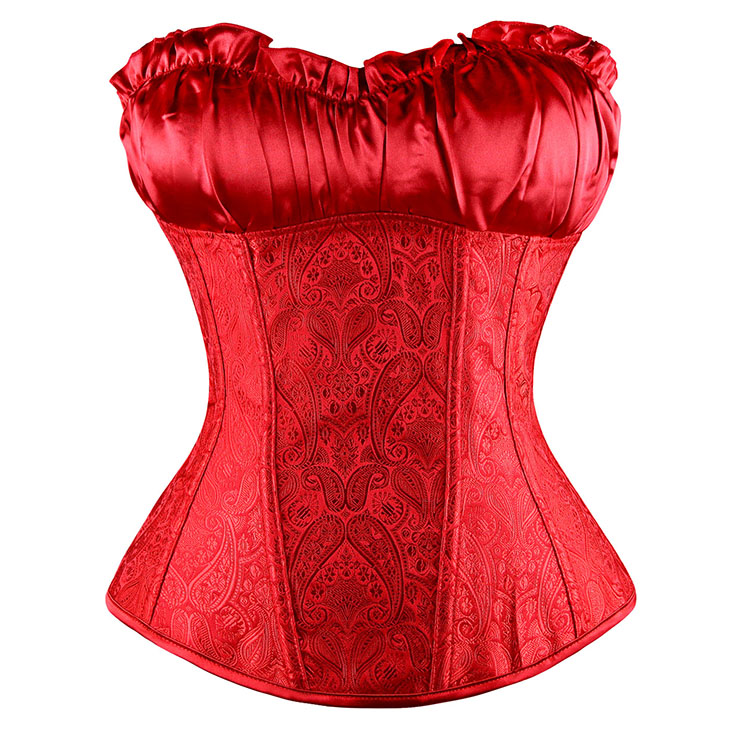 Red Paisley Design Corset N6527