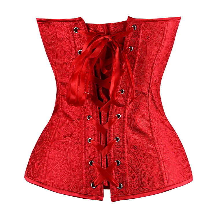 Red Paisley Design Corset N6527