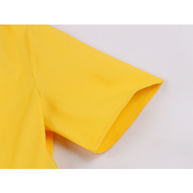 Sexy A-line Dress,Plus Size Spring Dress,Vintage Dresses for Women,High Waist Dresses for Women,Lapel Dress for Women, Daily Solid Color Dress,High Waist Midi Swing Dress, #N20966